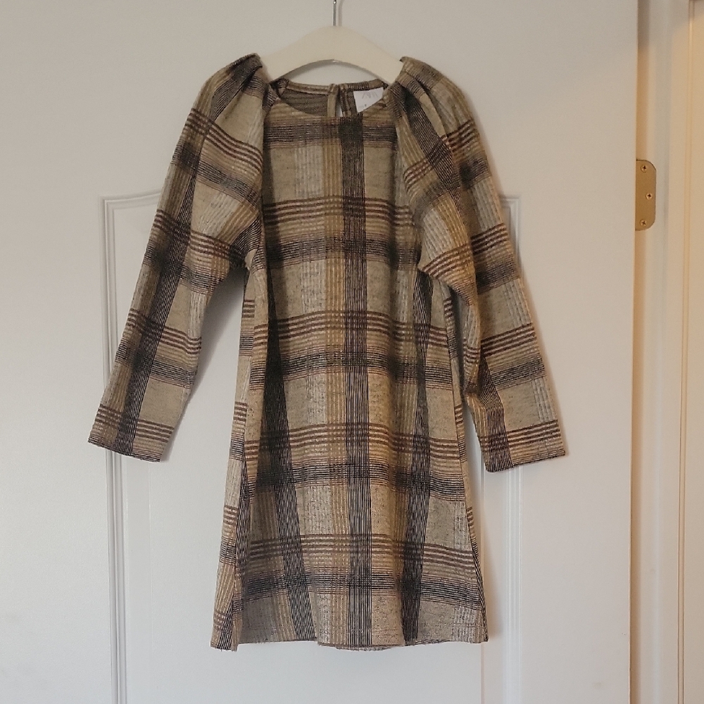 Zara Kids Brown Plaid Dress